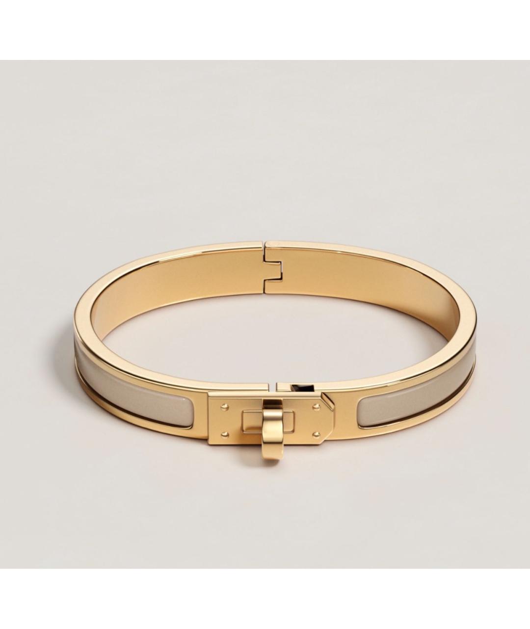 HERMES Бежевый металлический браслет, фото 4