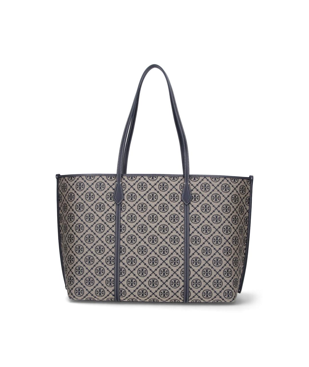 TORY BURCH Синяя синтетическая сумка тоут, фото 3