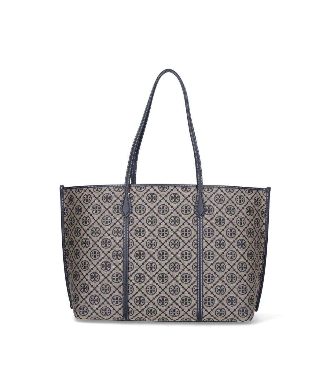 TORY BURCH Синяя синтетическая сумка тоут, фото 1