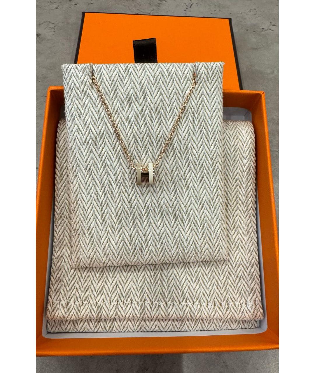 HERMES Бежевая металлическая подвеска, фото 3