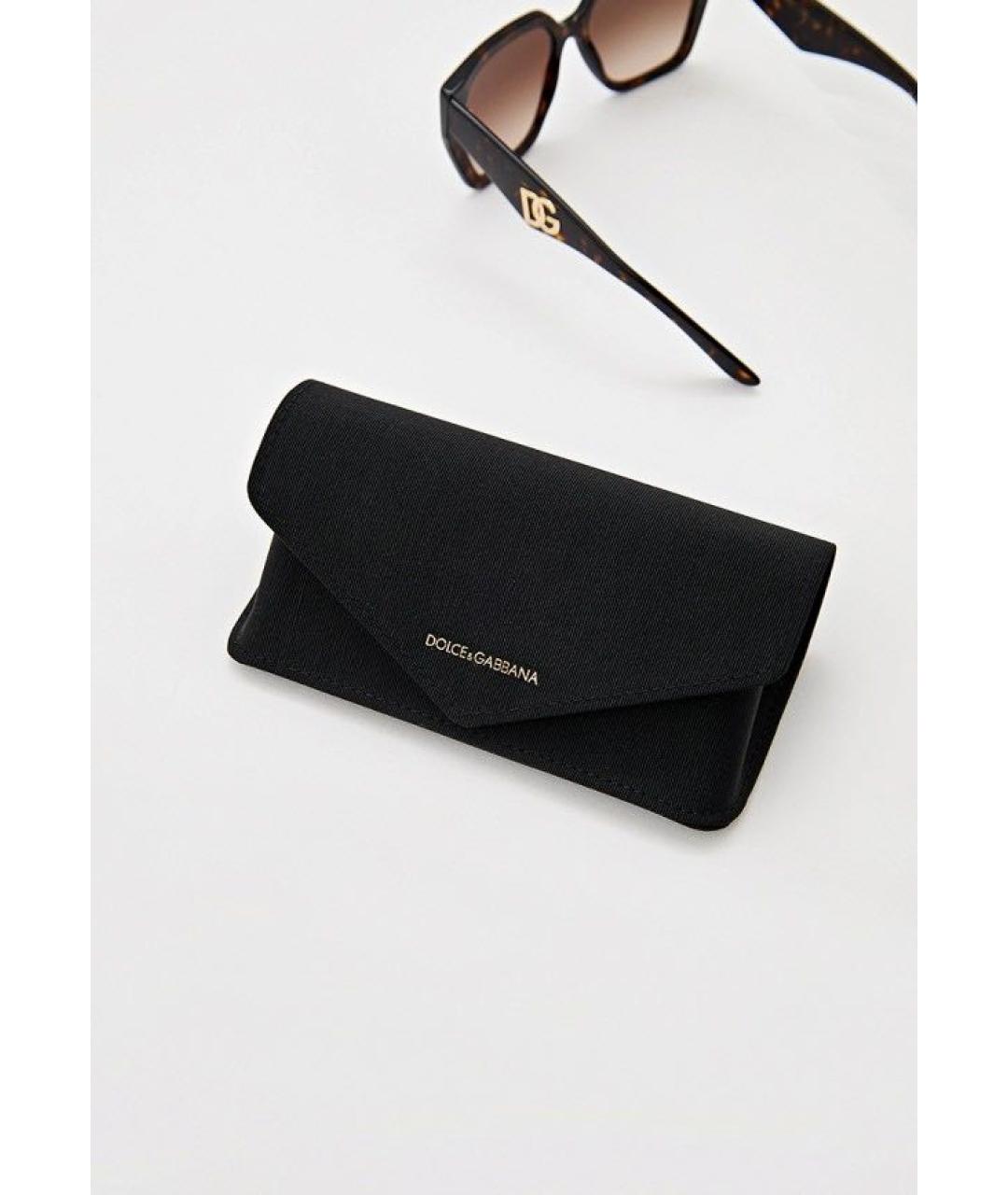 DOLCE&GABBANA Коричневые пластиковые солнцезащитные очки, фото 4