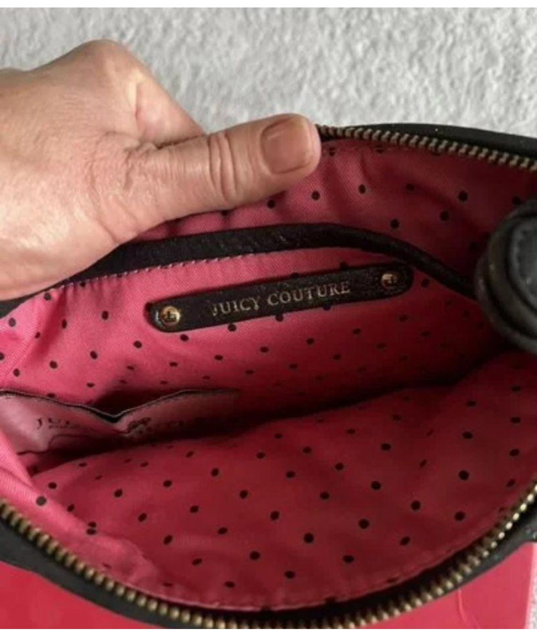 JUICY COUTURE Черная кожаная сумка с короткими ручками, фото 6