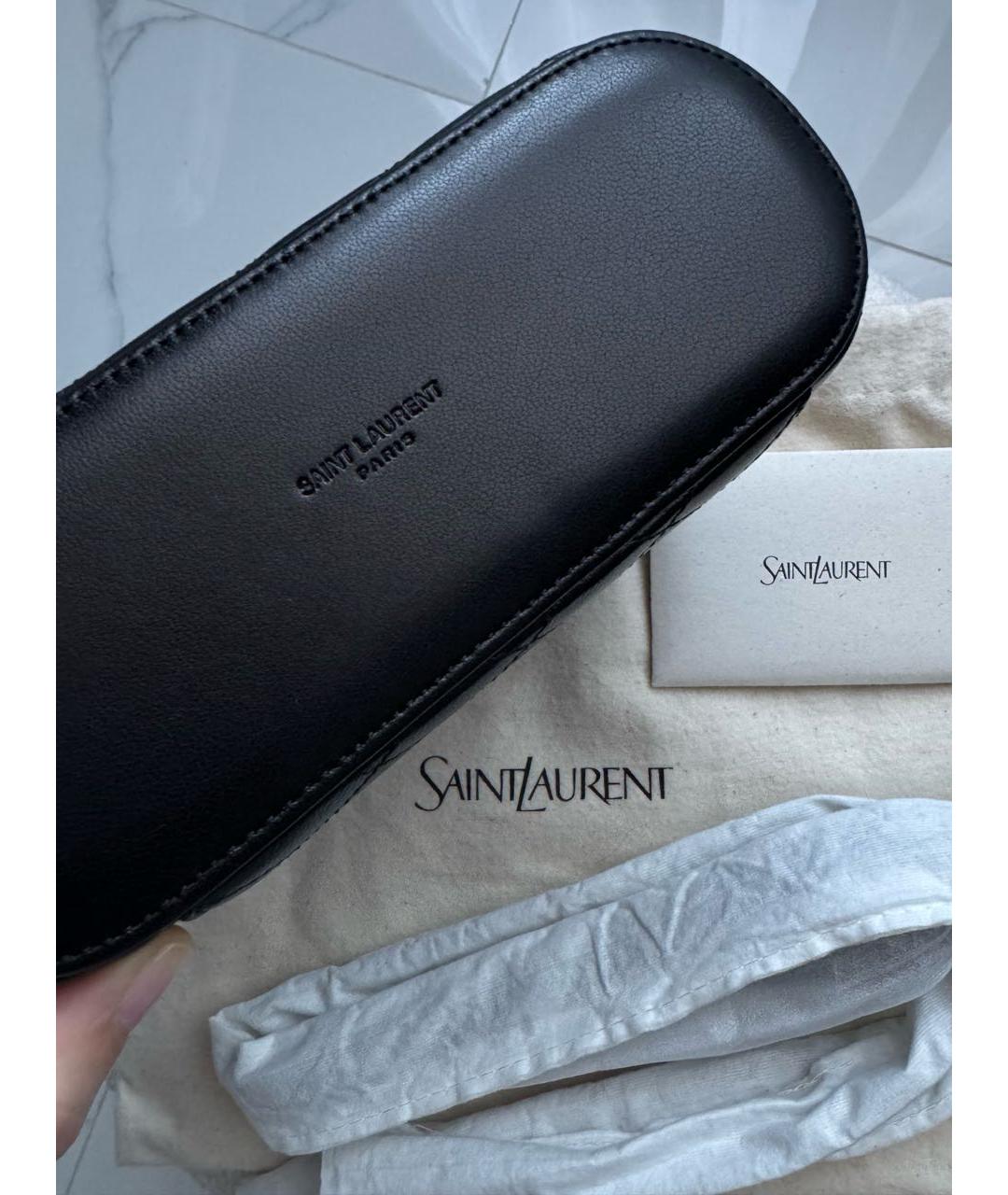 SAINT LAURENT Черная кожаная сумка через плечо, фото 4