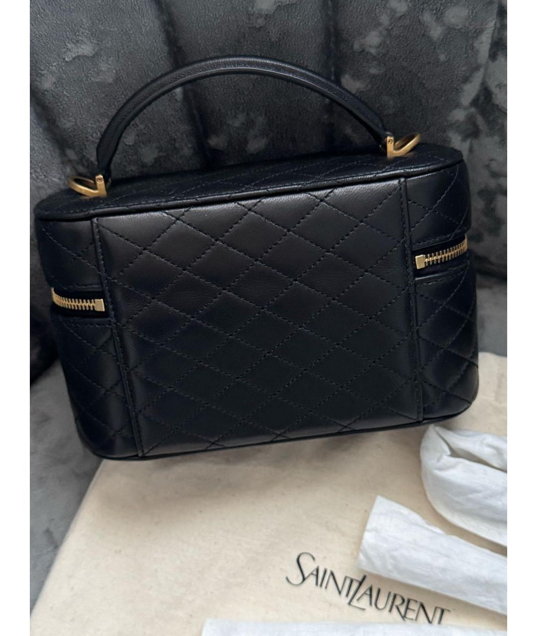 SAINT LAURENT Черная кожаная сумка через плечо, фото 6