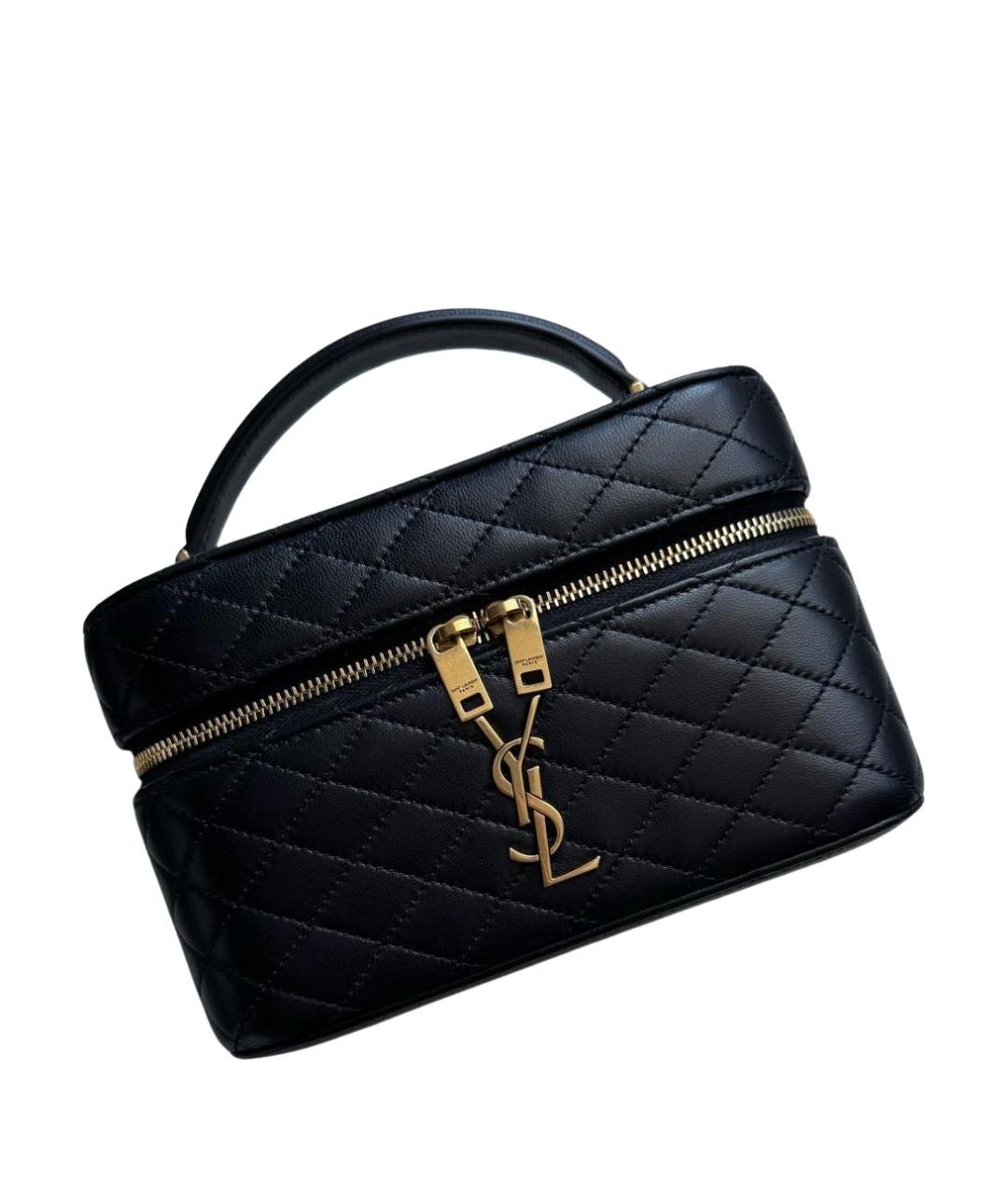 SAINT LAURENT Черная кожаная сумка через плечо, фото 1