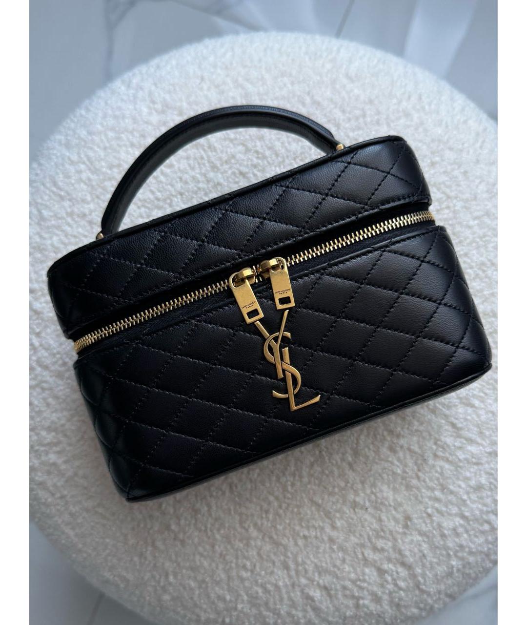 SAINT LAURENT Черная кожаная сумка через плечо, фото 7