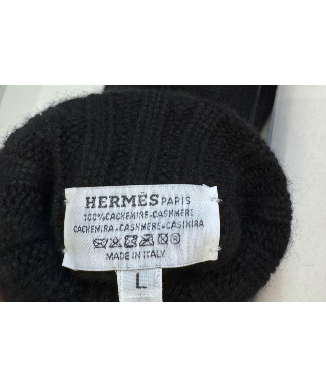 HERMES Черные кашемировые перчатки, фото 4