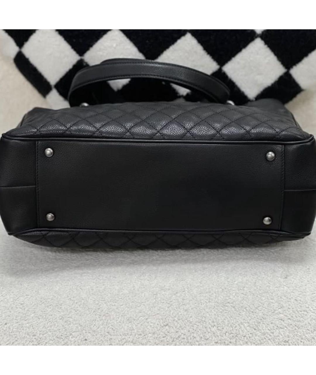 CHANEL Черная кожаная сумка тоут, фото 3