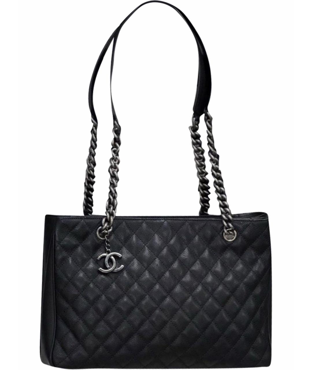 CHANEL Черная кожаная сумка тоут, фото 1