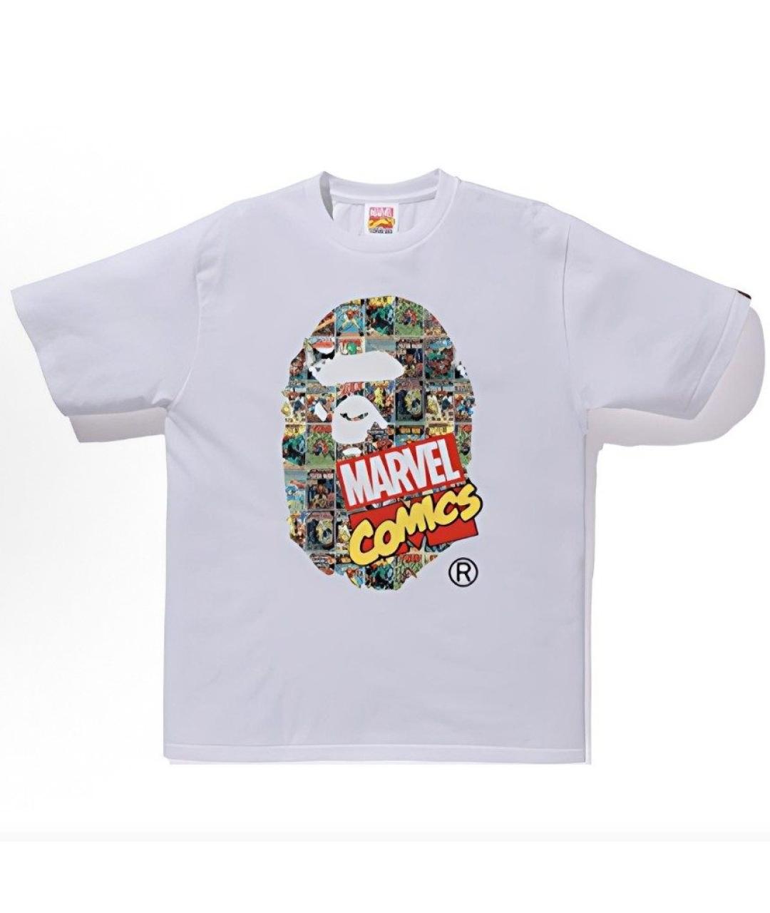 A BATHING APE Белая хлопковая футболка, фото 4