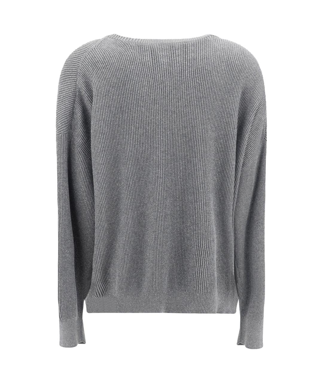 BRUNELLO CUCINELLI Серый хлопковый джемпер / свитер, фото 2