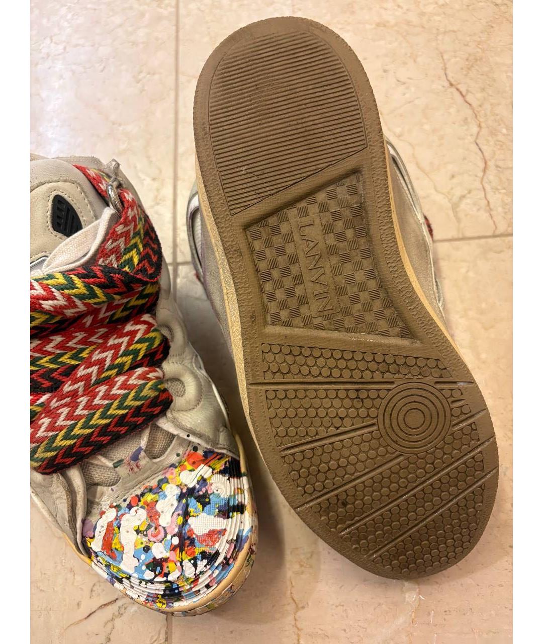 LANVIN Мульти текстильные низкие кроссовки / кеды, фото 5