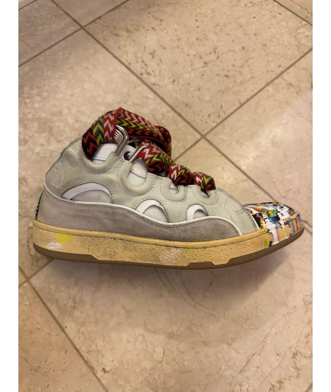 LANVIN Мульти текстильные низкие кроссовки / кеды, фото 9