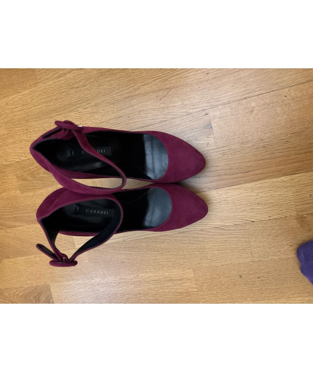 CASADEI Бордовые замшевые туфли, фото 2