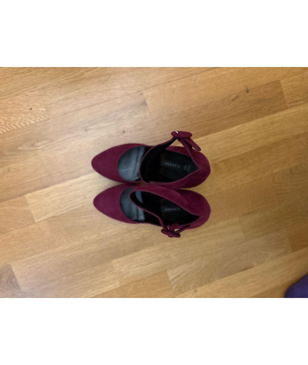 CASADEI Бордовые замшевые туфли, фото 3