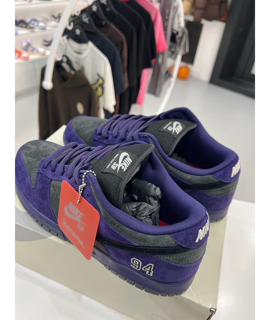 NIKE Фиолетовые замшевые низкие кроссовки / кеды, фото 6