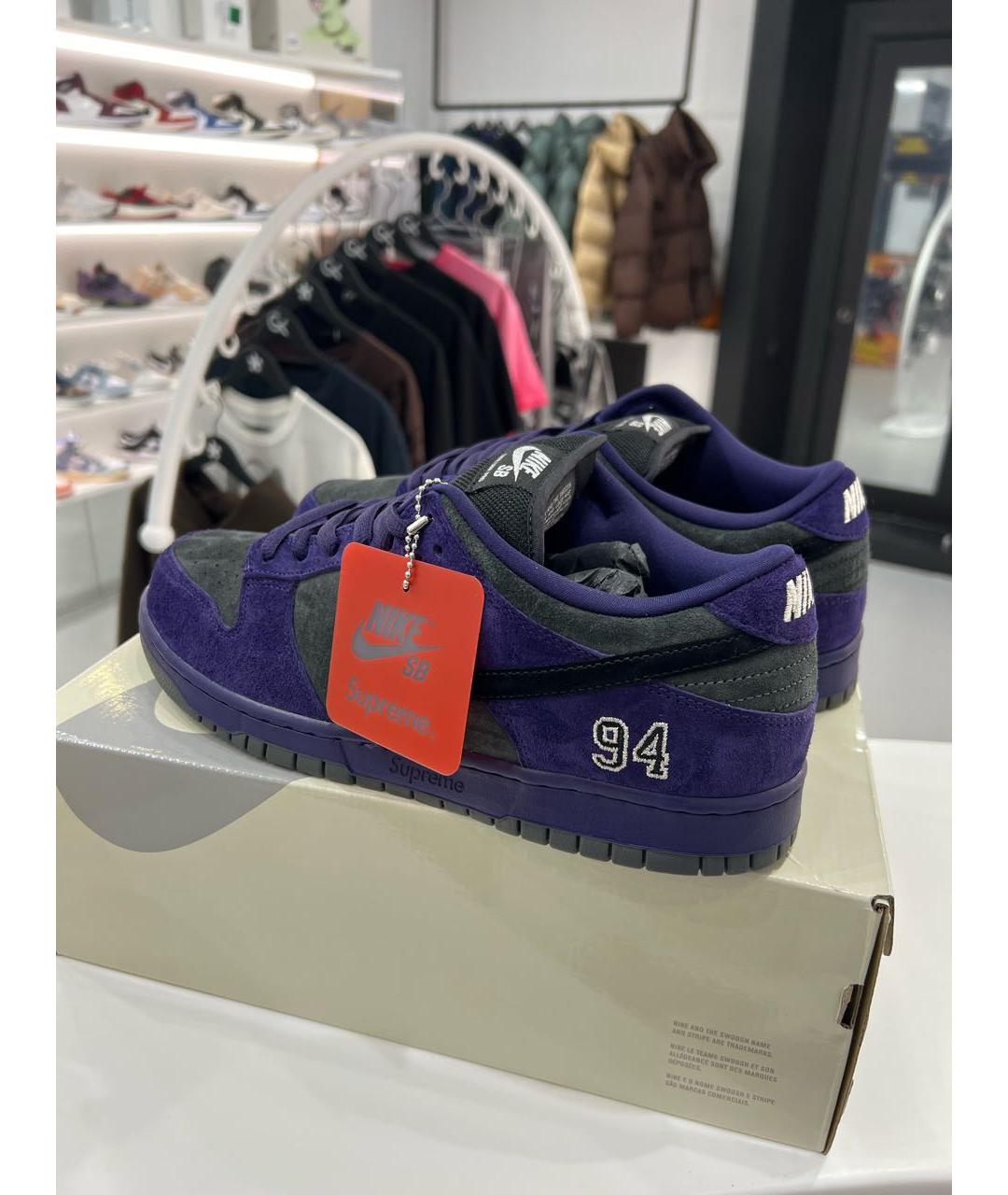 NIKE Фиолетовые замшевые низкие кроссовки / кеды, фото 5