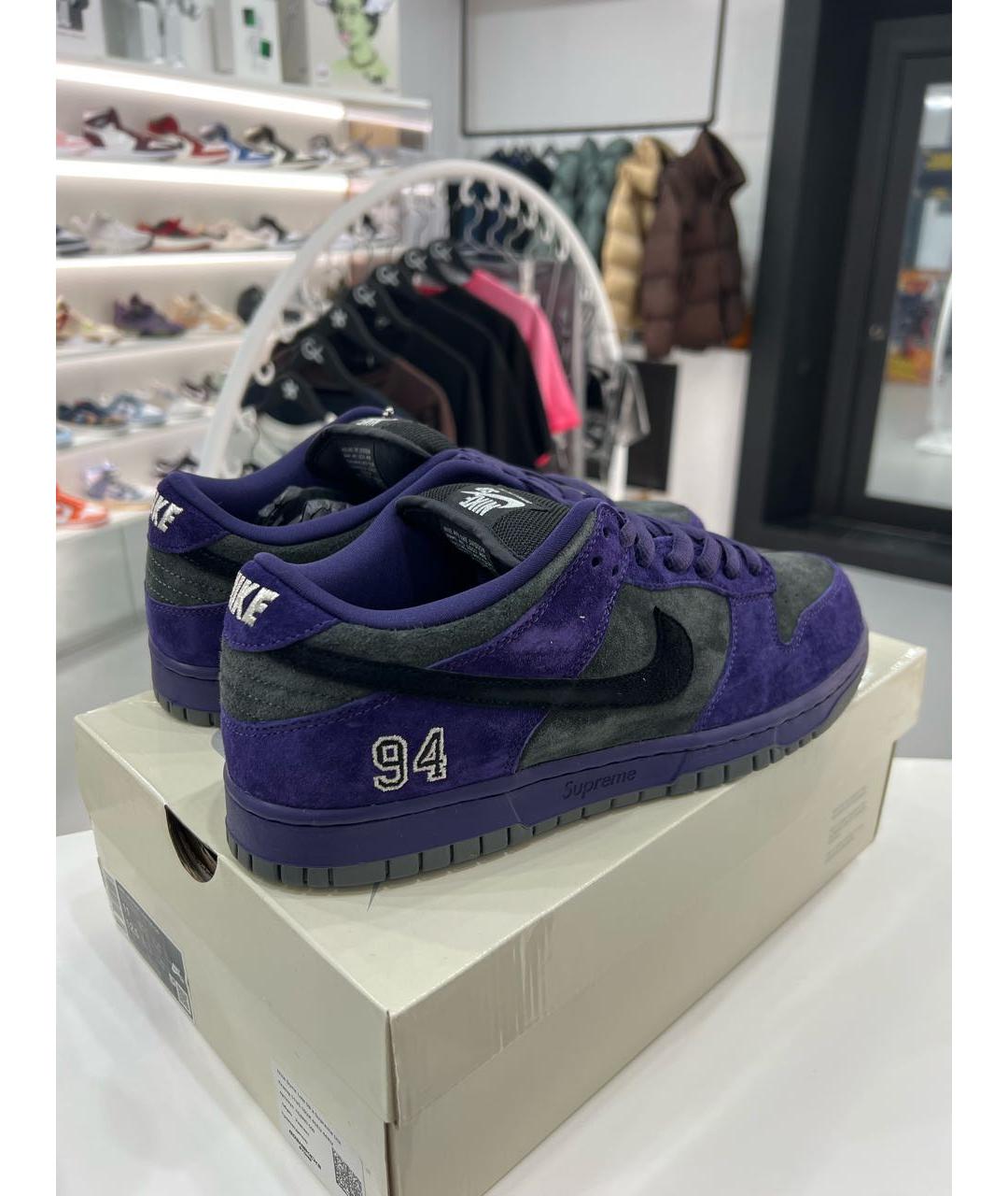 NIKE Фиолетовые замшевые низкие кроссовки / кеды, фото 3