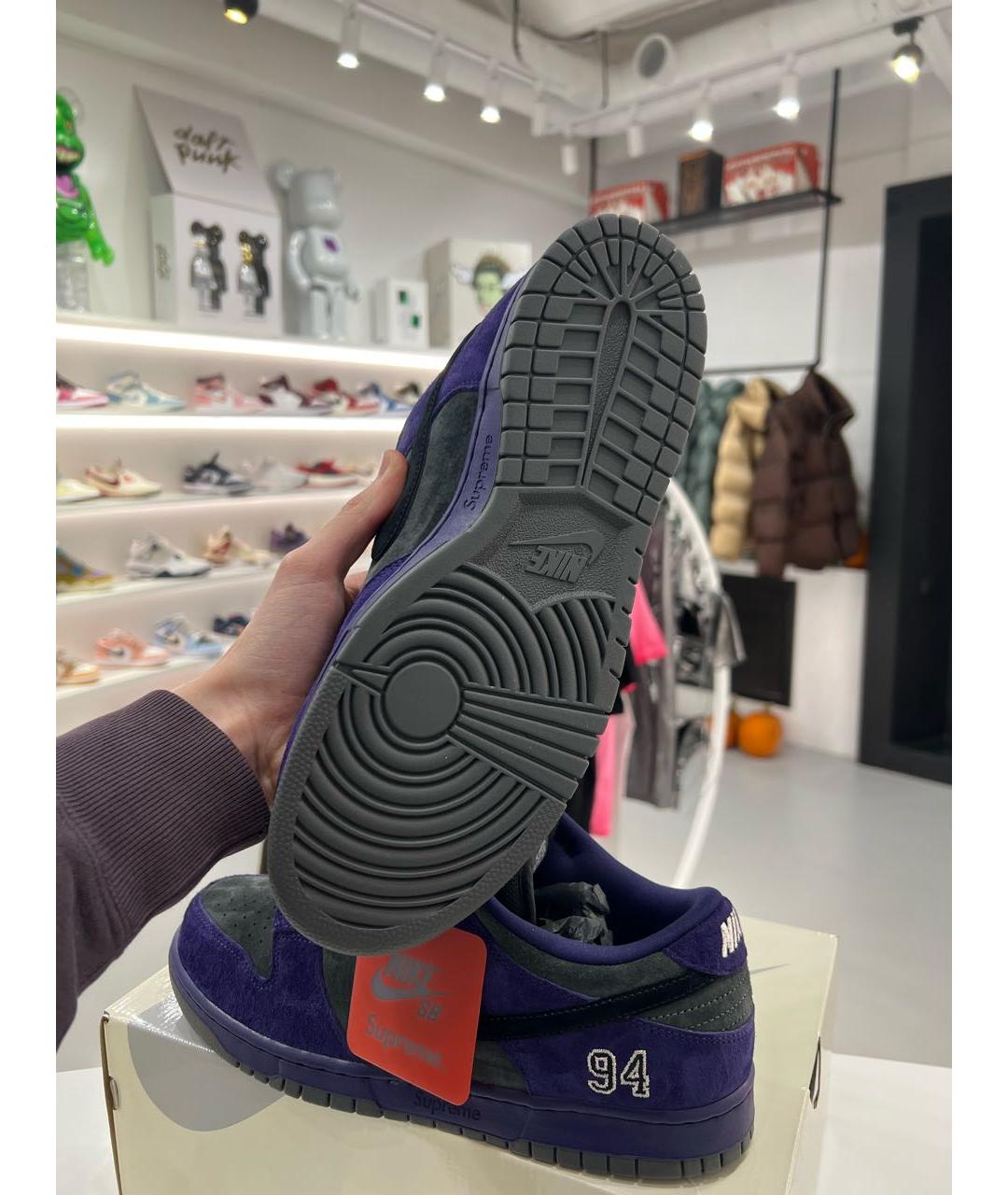 NIKE Фиолетовые замшевые низкие кроссовки / кеды, фото 7