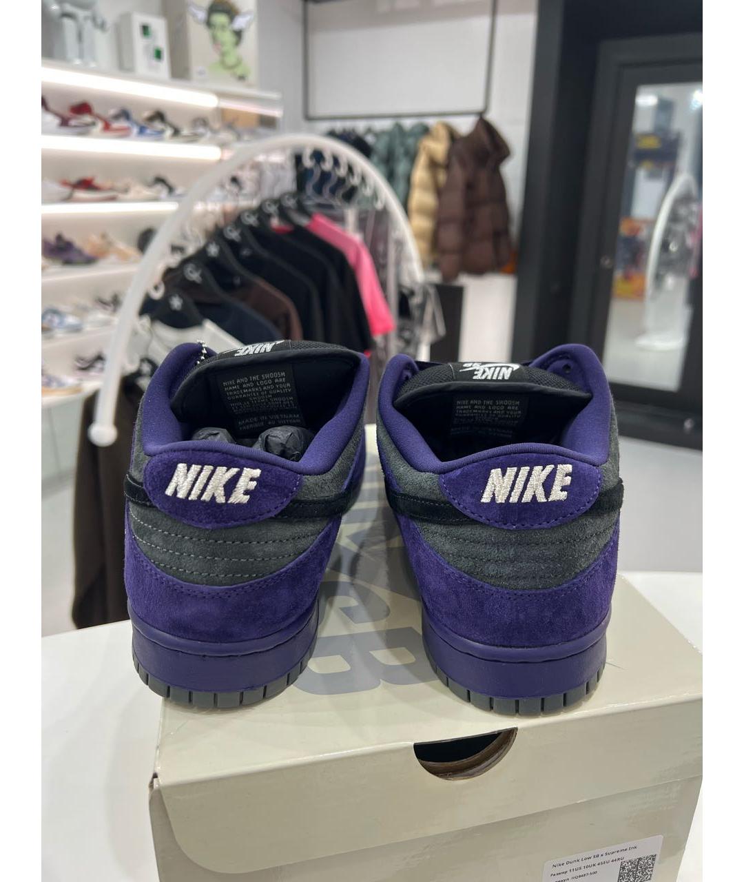 NIKE Фиолетовые замшевые низкие кроссовки / кеды, фото 4