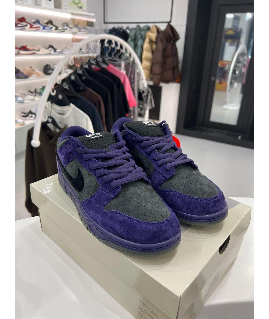 NIKE Фиолетовые замшевые низкие кроссовки / кеды, фото 2