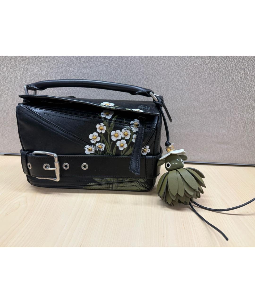 LOEWE Черная кожаная сумка с короткими ручками, фото 9