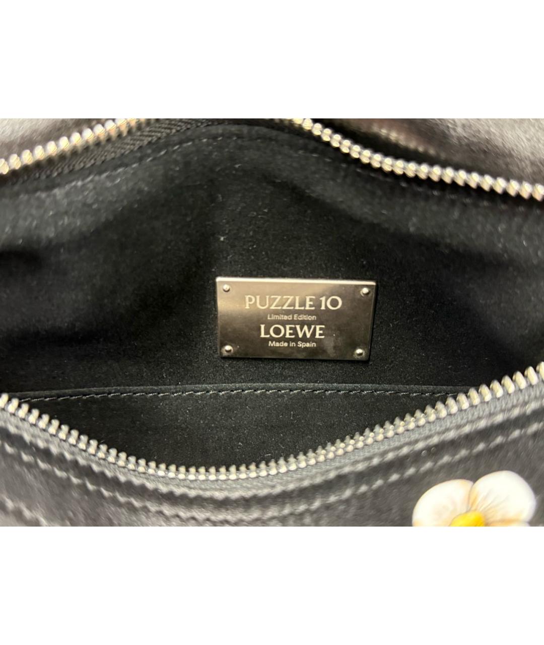LOEWE Черная кожаная сумка с короткими ручками, фото 4