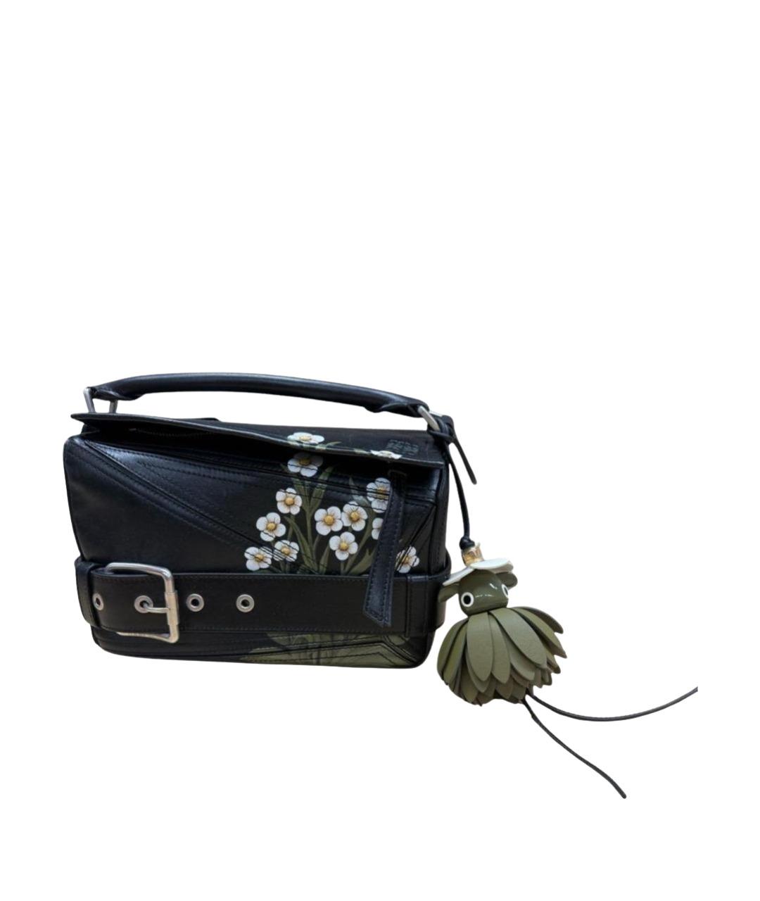 LOEWE Черная кожаная сумка с короткими ручками, фото 1