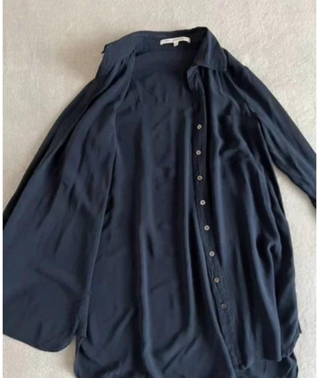 DIANE VON FURSTENBERG Темно-синяя шелковая блузы, фото 3