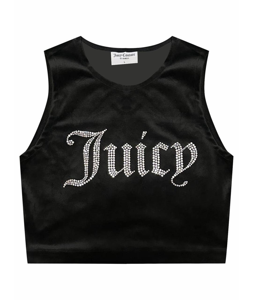 JUICY COUTURE Черная велюровая майка, фото 1