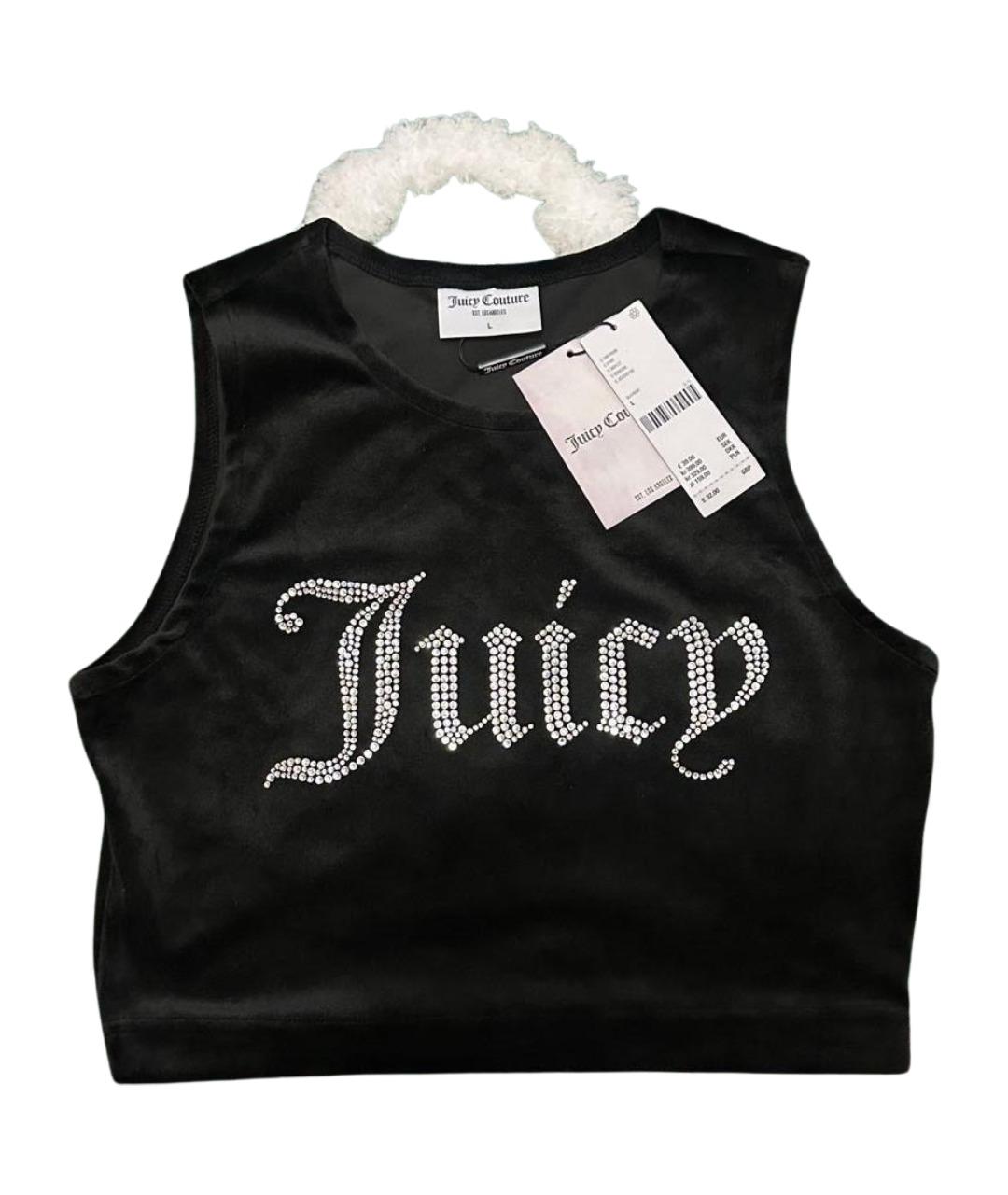 JUICY COUTURE Черная велюровая майка, фото 1