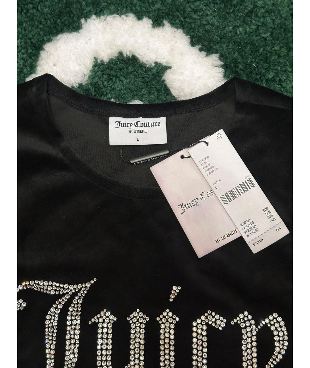 JUICY COUTURE Черная велюровая майка, фото 3