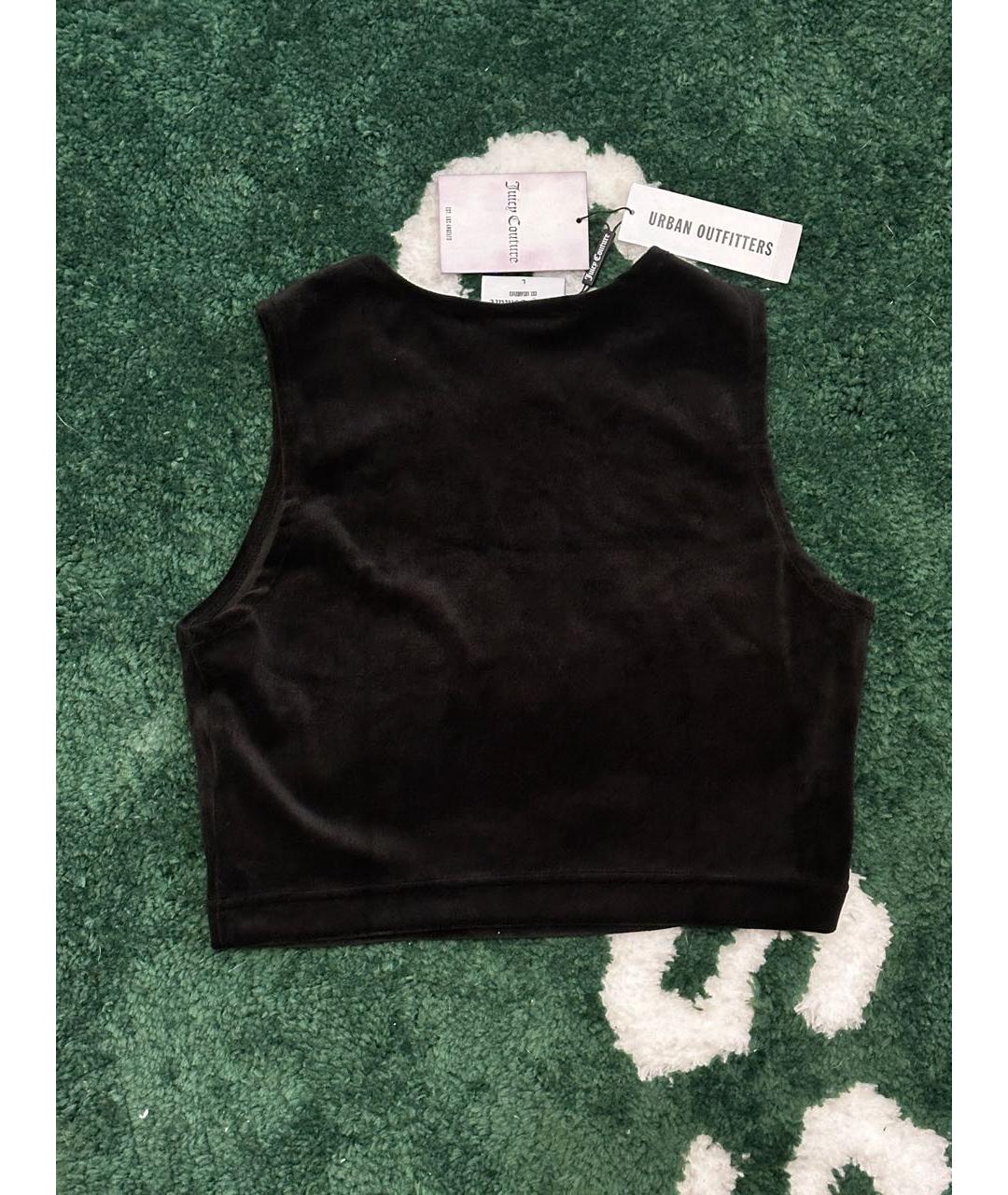 JUICY COUTURE Черная велюровая майка, фото 4