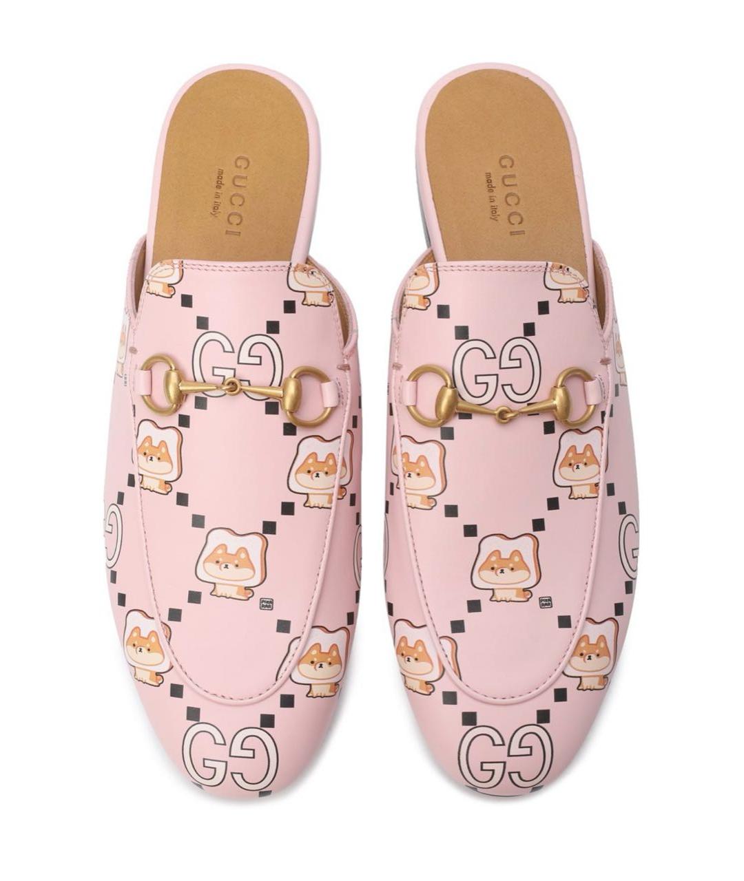 GUCCI Розовые кожаные мюли, фото 2