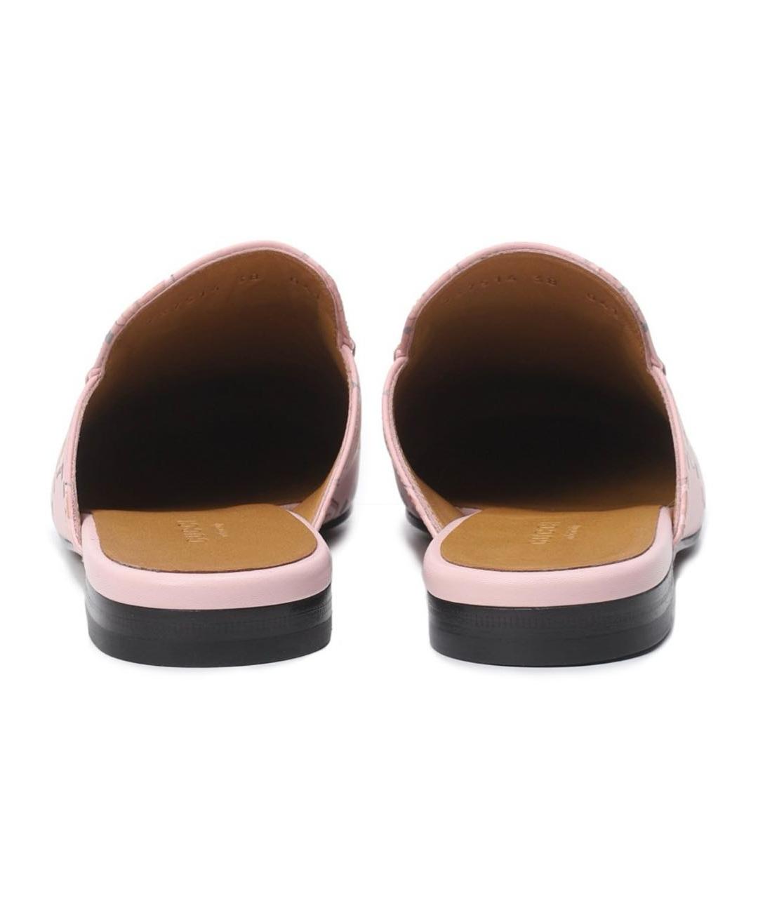 GUCCI Розовые кожаные мюли, фото 3