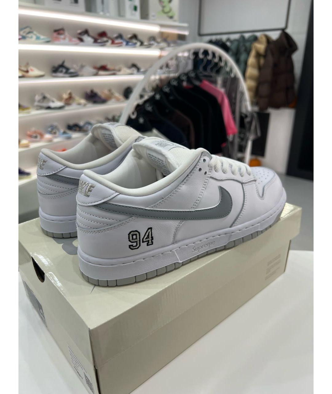 NIKE Белые кожаные низкие кроссовки / кеды, фото 5