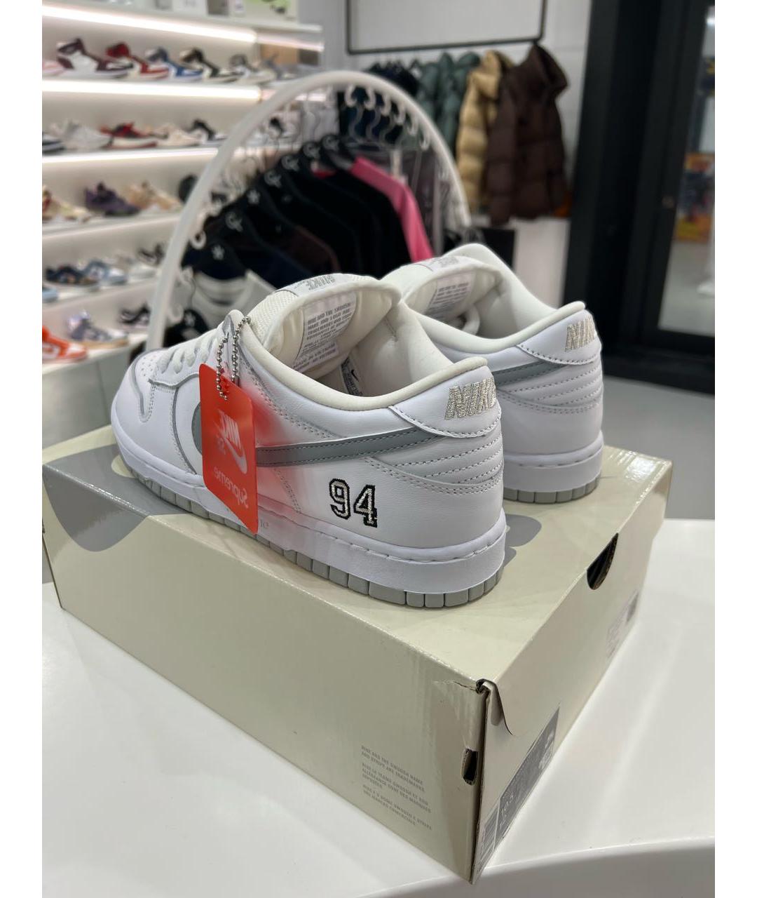 NIKE Белые кожаные низкие кроссовки / кеды, фото 3