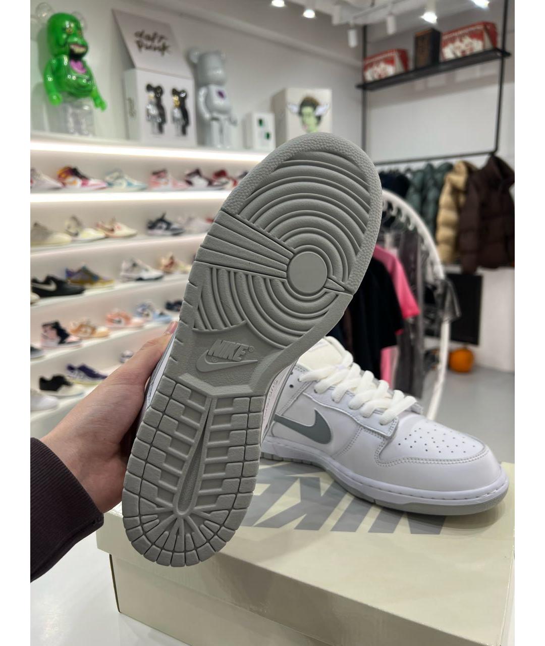 NIKE Белые кожаные низкие кроссовки / кеды, фото 7