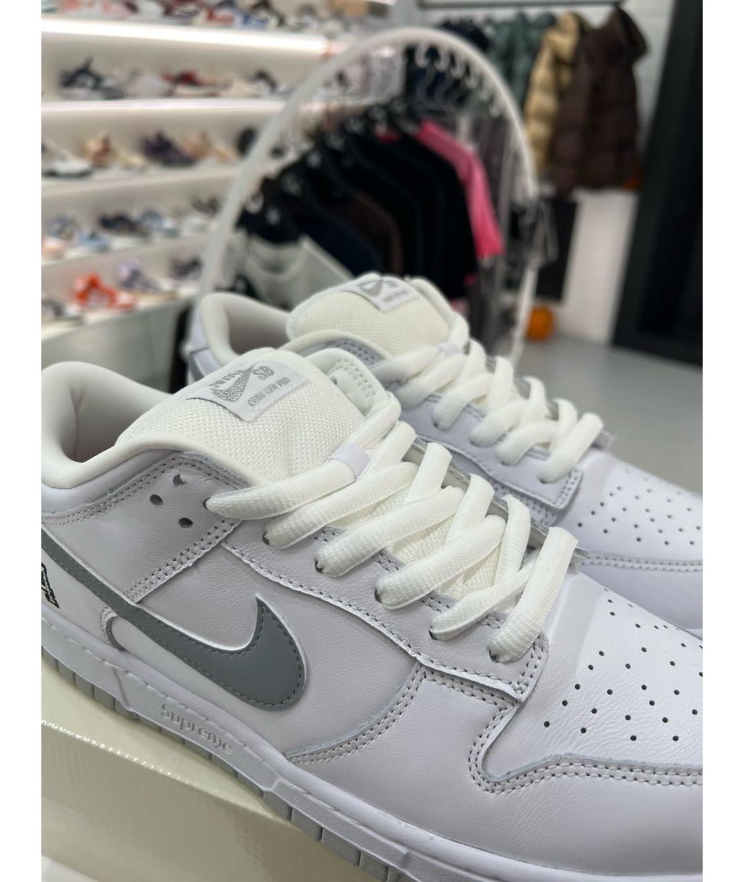 NIKE Белые кожаные низкие кроссовки / кеды, фото 6