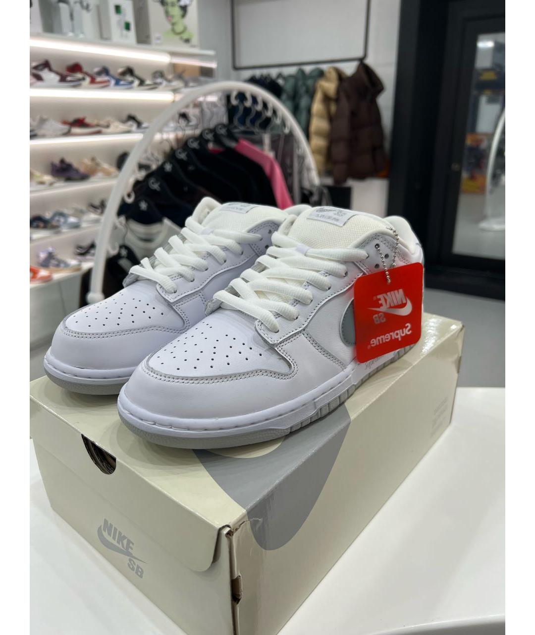 NIKE Белые кожаные низкие кроссовки / кеды, фото 2