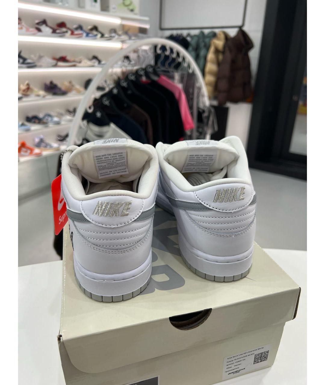 NIKE Белые кожаные низкие кроссовки / кеды, фото 4