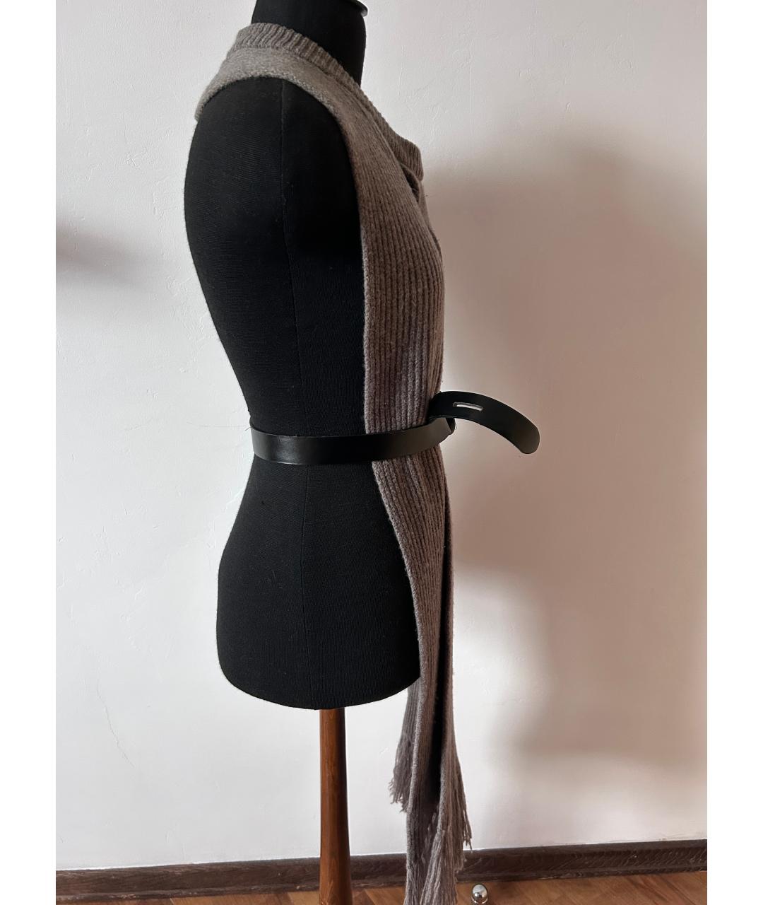 MAISON MARGIELA Серый шерстяной шарф, фото 9