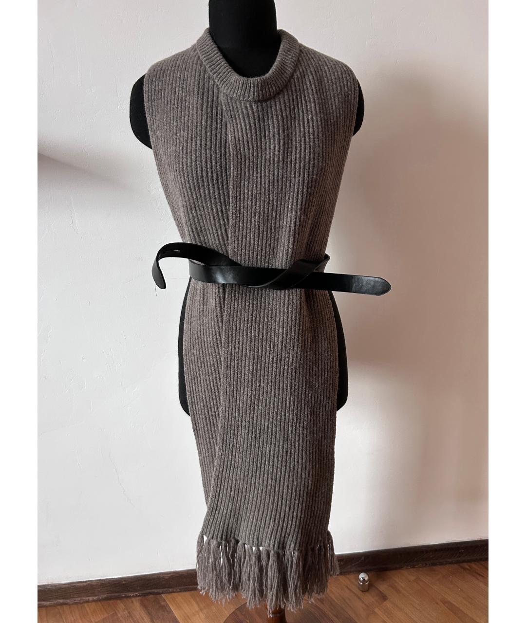 MAISON MARGIELA Серый шерстяной шарф, фото 8