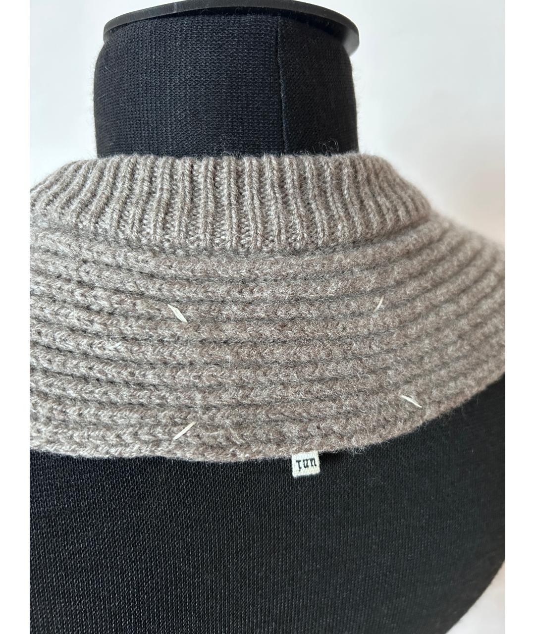 MAISON MARGIELA Серый шерстяной шарф, фото 5