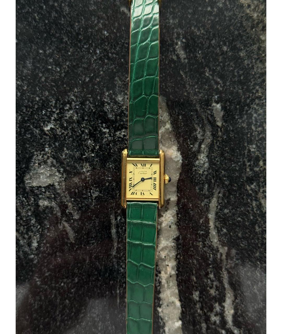 CARTIER Золотые серебряные часы, фото 8