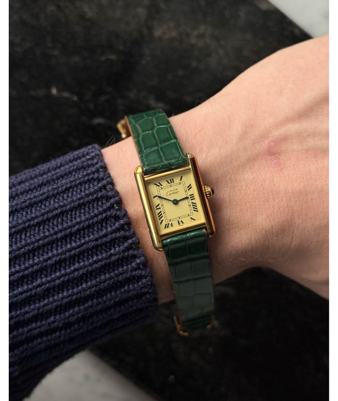 CARTIER Золотые серебряные часы, фото 2