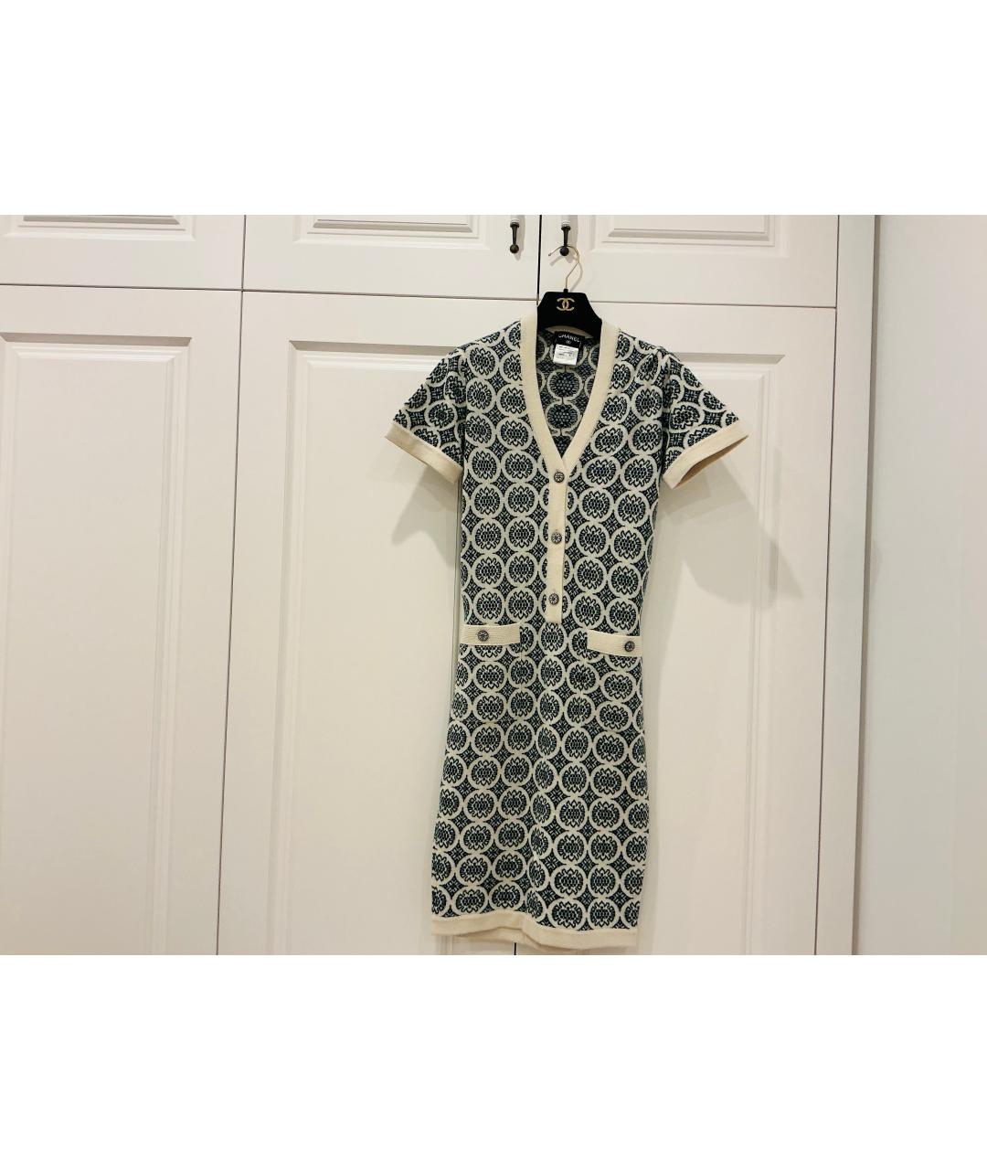 CHANEL Бежевое кашемировое повседневное платье, фото 7