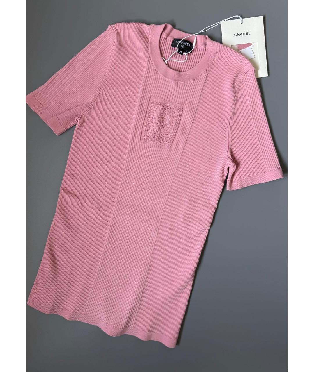 CHANEL Розовая хлопковая футболка, фото 3