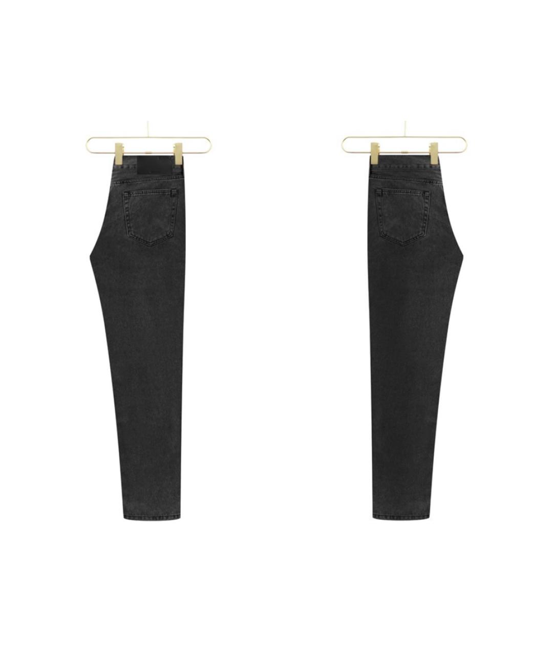 OFF-WHITE Серые хлопковые джинсы скинни, фото 2