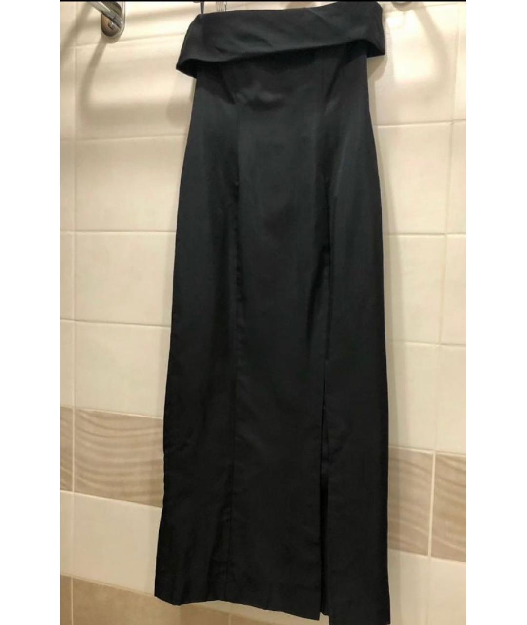 CALVIN KLEIN Черное шелковое вечернее платье, фото 5